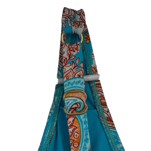 NWT Jantzen Blue Paisley Bandeau One-Piece Swim Suit Size 14. - Picture 8 of 12